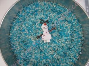 Anniversaire Reine des neiges: Olaf dans un océan de ... riz coloré!