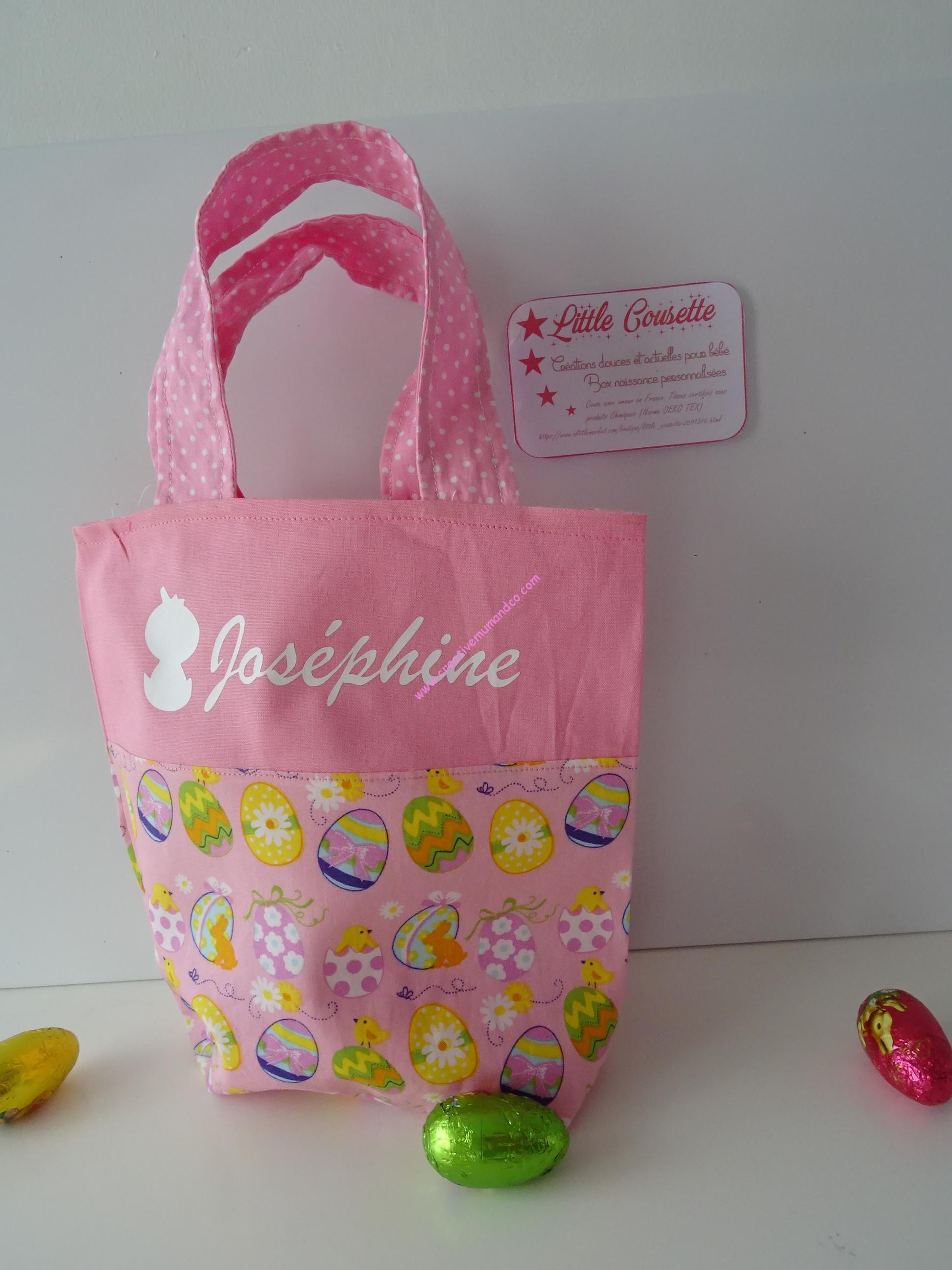 Cousez ce petit sac pour les oeufs de Pâques avec vos enfants.