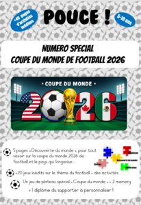 un livret de jeux et d'activités pour tout savoir sur la coupe du monde football 2026 et le pays qui l'organise !